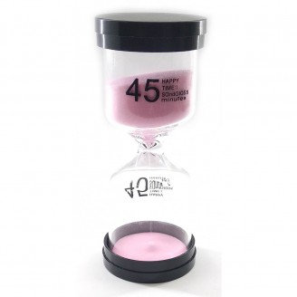 Часы песочные 45 мин розовый песок (13х5,5х5,5 см)