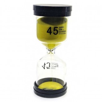 Часы песочные 45 мин желтый песок (13х5,5х5,5 см)