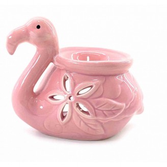 Аромалампа керамичеcкая Фламинго розовая 12х10х7 см