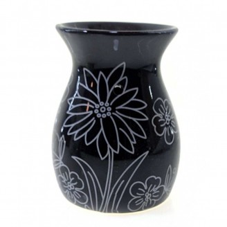 Аромалампа керамическая Цветок черная 11,5х9х9 см