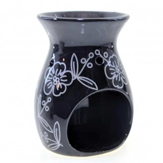 Аромалампа керамическая Цветок черная 11,5х9х9 см