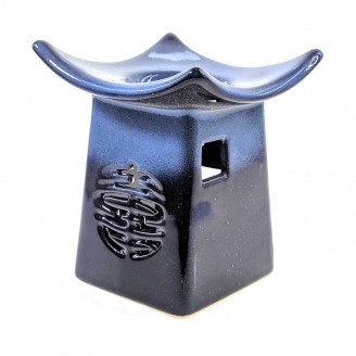 Аромалампа керамическая Пагода сине-черная 11х9х9 см