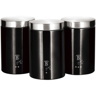 Набор банок Berlinger Haus Black Silver 3 банки Ø11х17.8см из нержавеющей стали