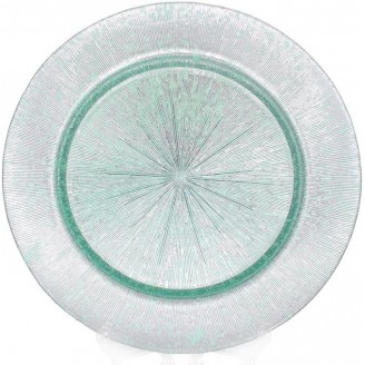 Блюдо сервировочное Bona Mirjana Green декоративное Ø33см, подставная тарелка, стекло