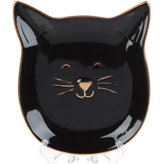 Тарелка керамическая Милая Кошечка 14.7х13х2.1см, черная