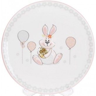 Тарелка керамическая Веселый кролик с золотым яйцом Ø17см