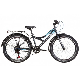 Велосипед DISCOVERY FLINT MC 24" 13" 2021 Черно-синий с серым