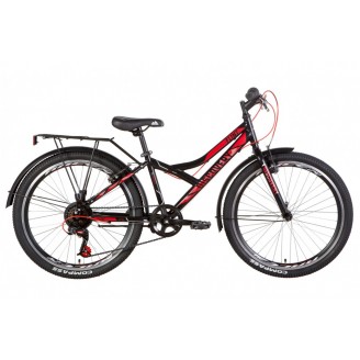 Велосипед DISCOVERY FLINT MC 24" 13" 2021 Черно-красный с серым