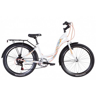 Велосипед DISCOVERY KIWI 24" 14" 2021 Бело-оранжевый с синим