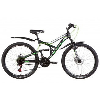 Велосипед DISCOVERY CANYON DD 26" 17.5" 2021 Черно-зеленый с белым (м)