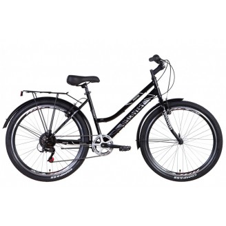 Велосипед DISCOVERY PRESTIGE WOMAN 26" 17" 2021 Черно-белый с серым