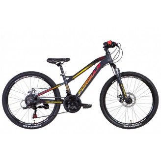 Велосипед FORMULA BLACKWOOD 1.0 24" 12.5" 2021 Антрацитово-оранжевый с желтым (м)