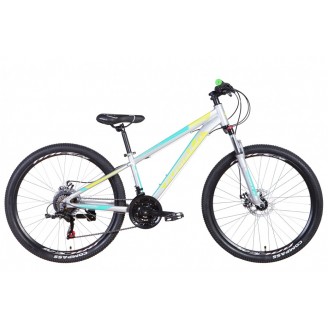 Велосипед FORMULA MOTION 26" 13" 2021 Серебристо-зеленый с бирюзовым