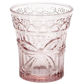 Набор 6 стаканов Bona Gothic Colored Бант 260мл, розовое стекло