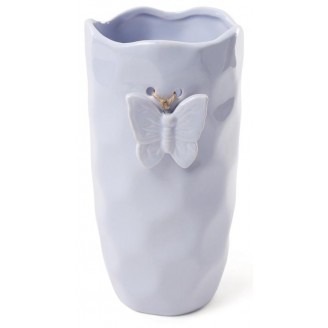 Ваза Bona Flowers Garden Бабочка 21.5см, мятая керамика светло-голубая