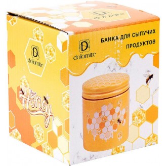 Банка керамическая Bona Sweet Honey 480мл для сыпучих продуктов, желтый