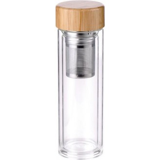 Бутылка для воды Bergner Walking Anywhere 350мл, стеклянная, фильтр из нержавеющей стали