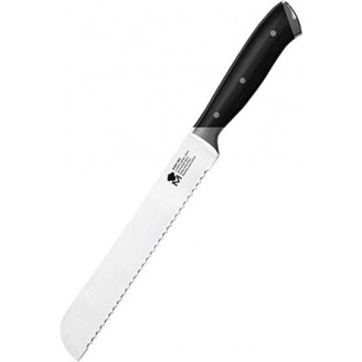 Нож для хлеба Bergner MasterPro Master 20см из нержавеющей стали, черный