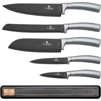 Набор 5 ножей Berlinger Haus Moonlight Edition (2) с настенным креплением-магнитом