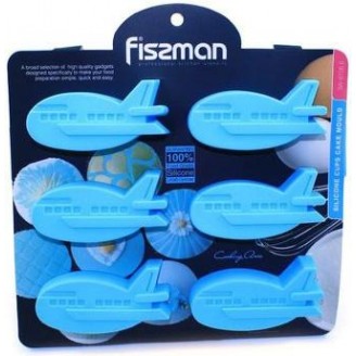 Форма для выпечки Fissman Голубой Самолетик силиконовая 22х20см, 6 ячеек