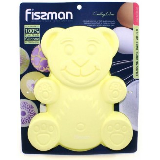 Форма для выпечки Fissman Медвежонок силиконовая 22х19см, желтая